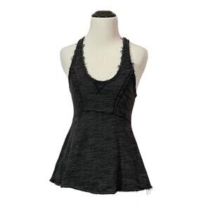 Free People Racerback Peplum Tank - Black/Gray - XS